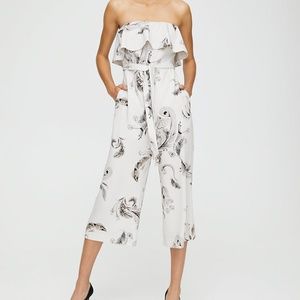 Aritzia Babaton l Flutter Strapless Jumpsuit Smoke